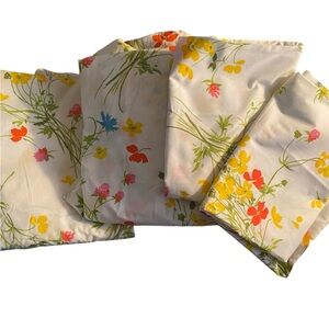 Vintage MCM Fieldcrest Floral Perfection Twin Sheet set w 2 pillowcases TWIN